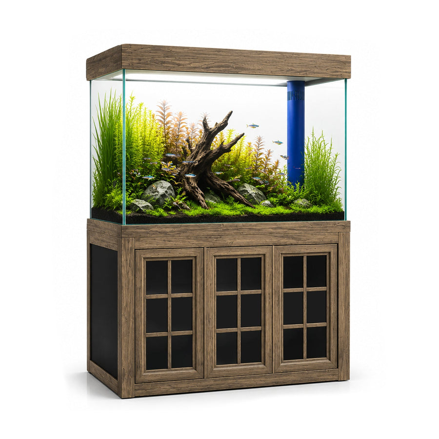 Aqua Dream 145 Gallon Tempered Glass Aquarium Darkwood