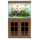 Pecera Aqua Dream de 100 galones con vidrio templado color madera oscura