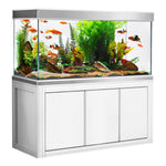 Acuario Aqua Dream de 145 galones con cristal templado blanco y plata con sistema de filtración premium