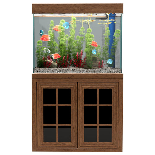 Aqua Dream 100 Gallon Tempered Glass Aquarium Darkwood
