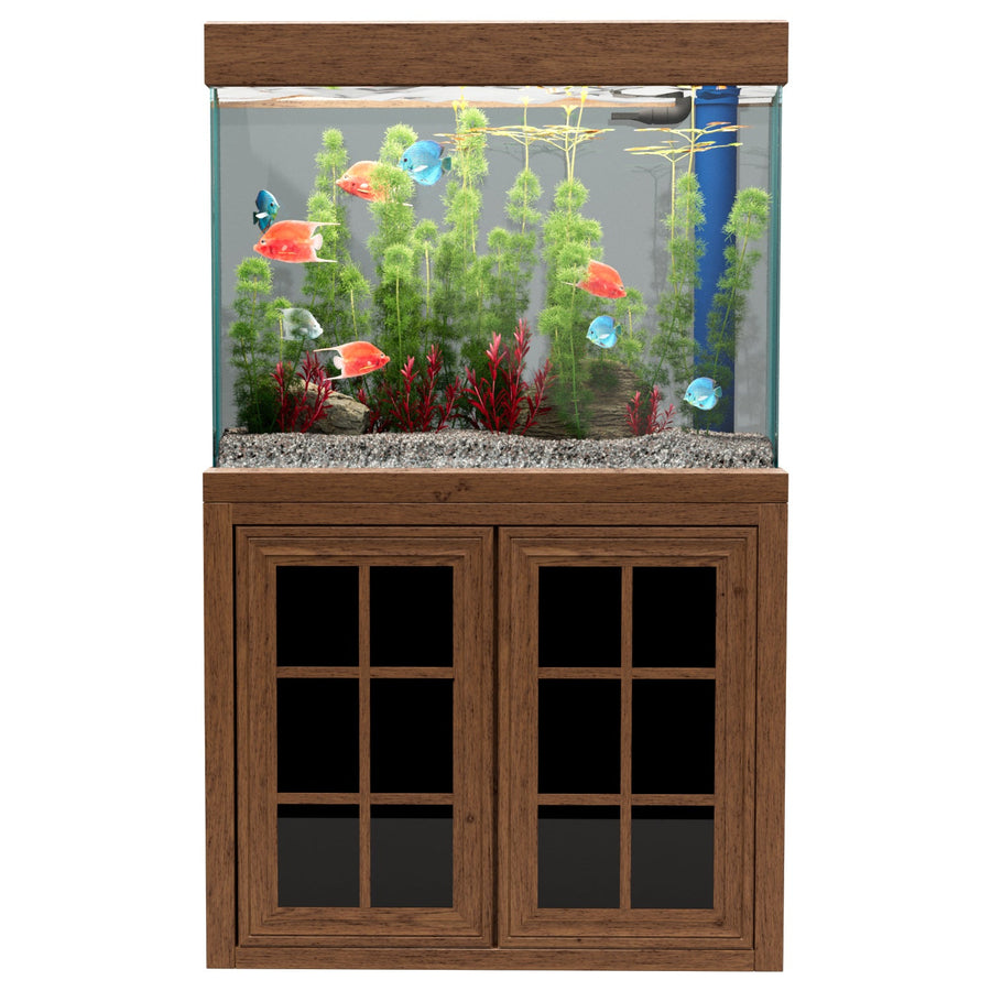 Aqua Dream 100 Gallon Tempered Glass Aquarium Darkwood