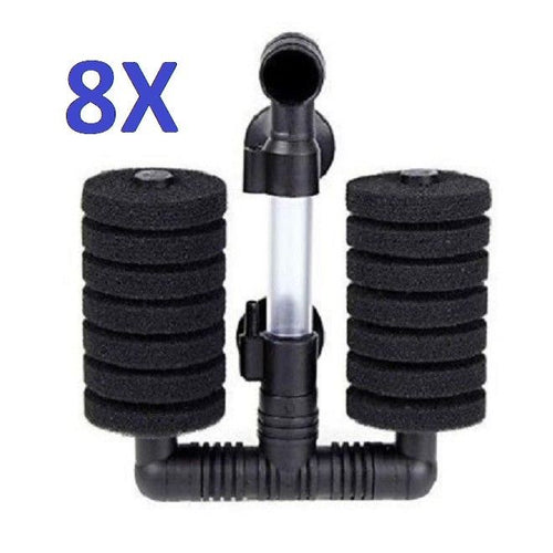 8 Small Double Head Bio-Sponge Filters for Aquariums