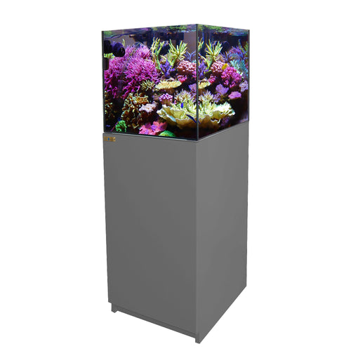 37 Gallon Coral Reef Aquarium Ultra Clear Glass Tank & Built in Sump Silver