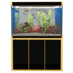 Pecera de cristal templado Aqua Dream de 175 galones, negra y dorada
