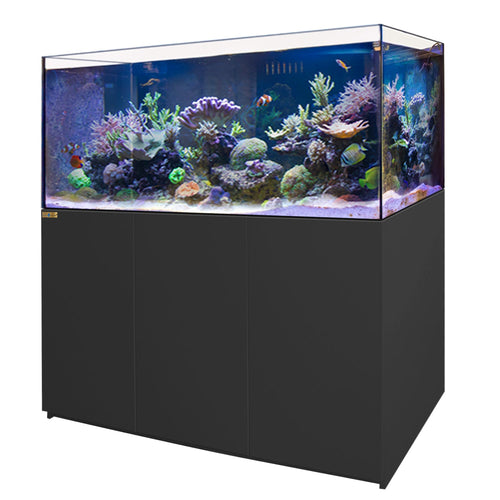 185 Gallon Coral Reef Aquarium Ultra Clear Glass Fish Tank with Built in Filter All Black