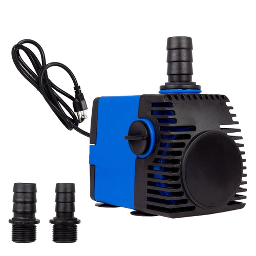 Bomba sumergible Aqua Dream 320 GPH para estanques y fuentes | Sellada con epoxi, flujo ajustable, con certificación UL – Bomba de agua para cascadas, hidroponía y acuaponía, 22 W, cable SJTW de 3 clavijas y 3,6 m