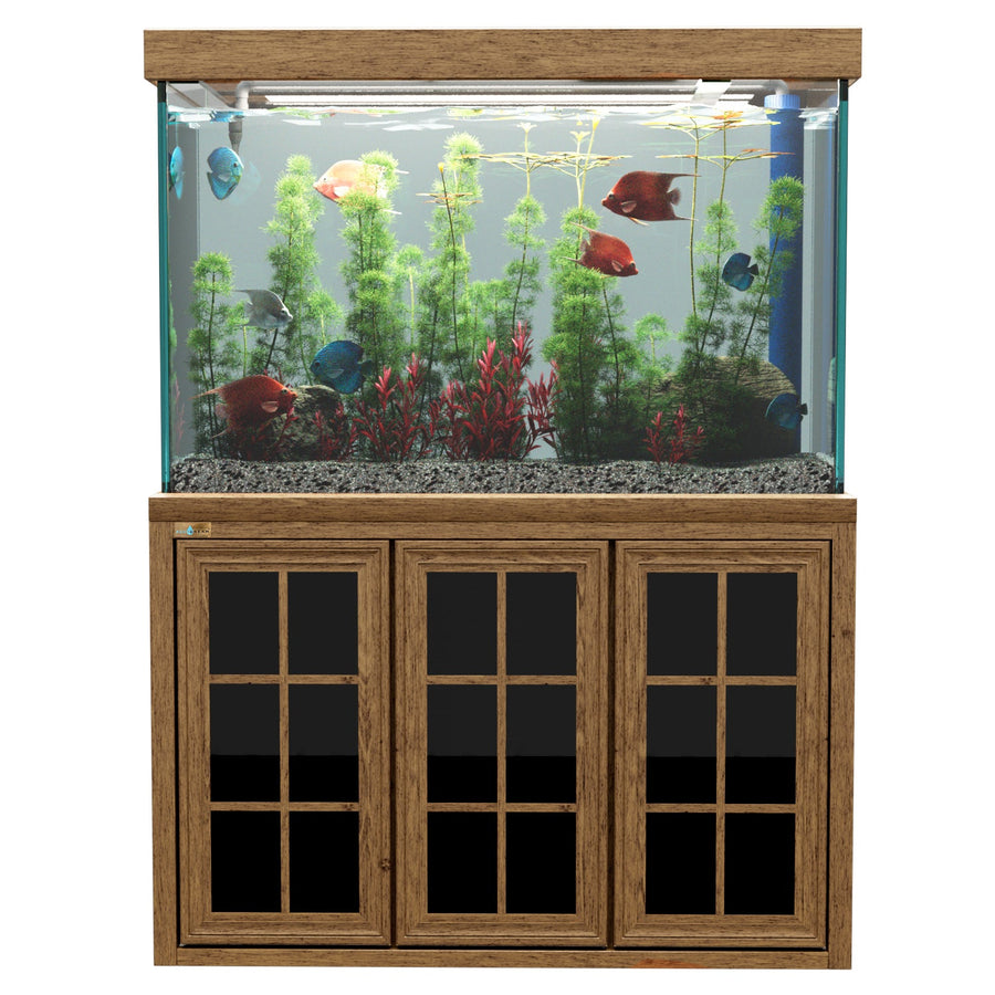 Aqua Dream Acuario de Vidrio Templado de 145 Galones de Madera Oscura