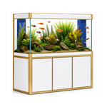 Aqua Dream 175 Gallon Tempered Glass Aquarium White and Gold