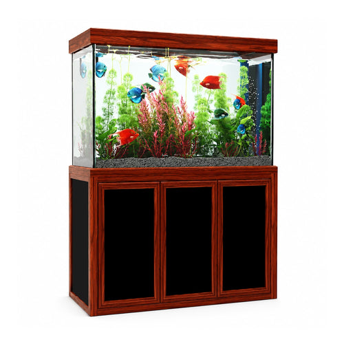 Aqua Dream 135 Gallon Tempered Glass Aquarium Redwood