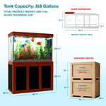 Aqua Dream 135 Gallon Tempered Glass Aquarium Redwood