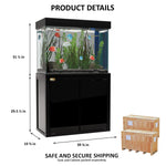 Pecera Aqua Dream de 100 galones, acuario de cristal templado, negra