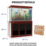 Aqua Dream Acuario de vidrio templado de 135 galones Redwood