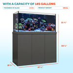 145 Gallon Coral Reef Fish Tank Complete Reef Aquarium Set including Two Coral lights & one Protein Skimmer