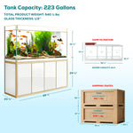 Aqua Dream 220 Gallon Tempered Glass Aquarium White and Gold