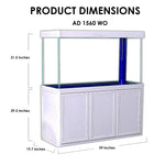 Acuario Aqua Dream de 175 galones con vidrio templado, roble blanco