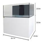 185 Gallon Coral Reef Aquarium Ultra Clear Glass Tank & Built in Sump All White