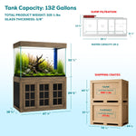 Aqua Dream 145 Gallon Tempered Glass Aquarium Darkwood