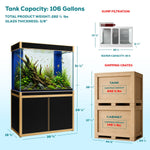 Aqua Dream 100 Gallon Tempered Glass Aquarium Black and Gold