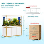 Aqua Dream 175 Gallon Tempered Glass Aquarium White and Gold