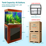 Aqua Dream 40 Gallon Tempered Glass Aquarium Redwood