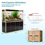 Aqua Dream Fish Tank 220 Gallon Tempered Glass Aquarium Black and Gold