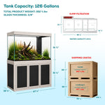 Aqua Dream 145 Gallon Tempered Glass Aquarium Silver Edition