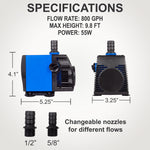 pond pump 800 gph