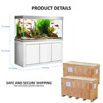 Aqua Dream 200 Gallon Aquarium White and Silver with Premium Filtration System