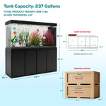 Aqua Dream 230 Gallon Tempered Glass Aquarium Black Premium