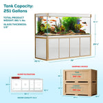 250 Gallon Aquarium with Cabinet | Large Glass Fish Tank