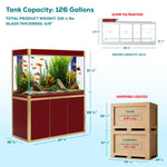 Aqua Dream 135 Gallon Tempered Glass Aquarium Red and Gold