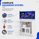100 Gallon Coral Reef Aquarium Ultra Clear Glass Tank & Built in Sump White