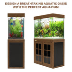 Pecera Aqua Dream de 100 galones con vidrio templado color madera oscura
