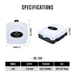 静音气泵，输出功率4X95 GPH，4个出气口，适用于90-400加仑鱼缸的氧气增氧泵，可调节氧气量