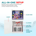 50 Gallon Reef Tank Aquarium Ultra Clear Glass & Built in Sump All White