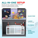 145 Gallon Coral Reef Fish Tank Complete Reef Aquarium Set including Two Coral lights & one Protein Skimmer