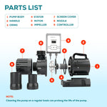 Aqua Dream 5810 GPH External & Submersible Pond Pump 250W Variable Frequency with External Controller