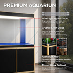 Aqua Dream 135 Gallon Tempered Glass Aquarium Black With Gold