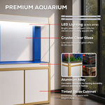 Aqua Dream 135 Gallon Tempered Glass Aquarium White and Gold