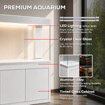 Aqua Dream 145 Gallon Tempered Glass Aquarium White and Silver with Premium Filtration System