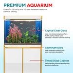 Acuario de 100 galones – Cristal templado blanco y dorado