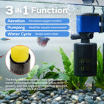 Aqua Dream 3in1 Aquarium Internal Filter Water Pump Oxygen 210 GPH