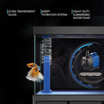 Acuario Aqua Dream de 135 galones de cristal templado, roble blanco