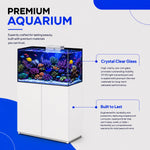 100 Gallon Coral Reef Aquarium Ultra Clear Glass Tank & Built in Sump White