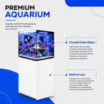 90 Gallon Coral Reef Aquarium Ultra Clear Glass Tank & Built in Sump All White