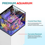 50 Gallon Reef Tank Aquarium Ultra Clear Glass & Built in Sump All White