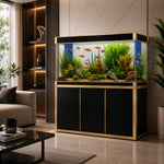 Aqua Dream 175 Gallon Tempered Glass Aquarium Black and Gold