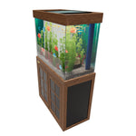 Pecera Aqua Dream de 100 galones con vidrio templado color madera oscura