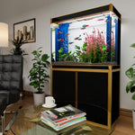 Aqua Dream 100 Gallon Tempered Glass Aquarium Black and Gold