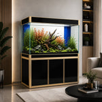 Aqua Dream 135 Gallon Tempered Glass Aquarium Black With Gold